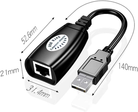 Usb Extrender, 50 Metre Rj45, Usb Uzatma Kablosu, Cat5 – Cat6 uyumlu