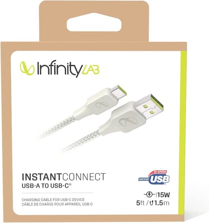 Infinitylab by - InstantConnect Kablo USB-A USB-C,Beyaz,1.5m