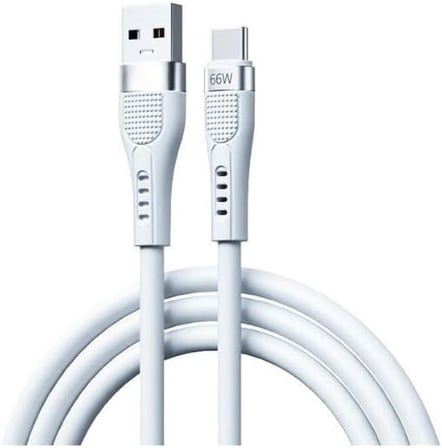 66W Type-C Hızlı Şarj ve Data Kablosu 1.3m Beyaz AZ-B02a