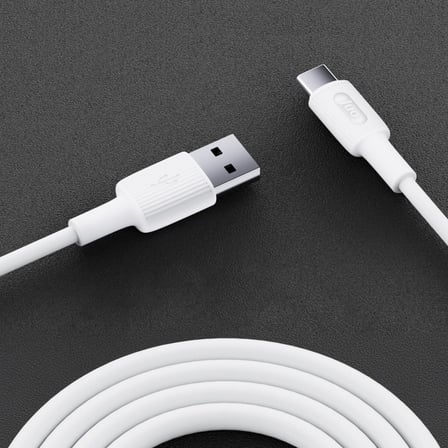 12W USB-A to Type-C Silikon Hızlı Şarj ve Data Kablosu Beyaz 1 Metre
