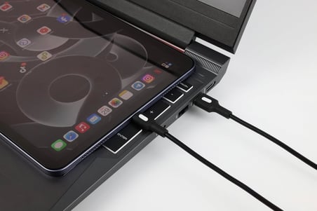 Coral USB A-C Hızlı Şarj Kablosu, Siyah Kablo, Beyaz/Siyah Uçlar (150 CM)