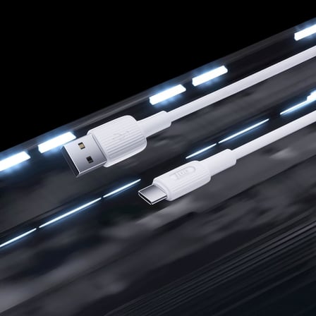 12W USB-A to Type-C Silikon Hızlı Şarj ve Data Kablosu Beyaz 2 Metre