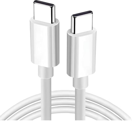 Type C to Type C Hızlı Şarj ve Data Transfer Özellikli Şarj Kablosu, 60 W Çift Taraflı USB C Kablo, Yüksek Kaliteli Malzeme 1 Metre/Beyaz