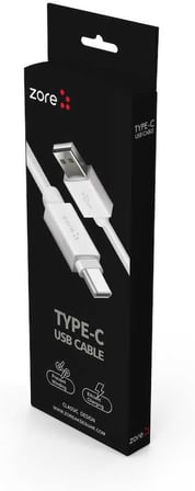 Zore Z-39 Type-C USB Kablo Beyaz Silikon 1 Metre Hızlı Şarj Destekli Veri Aktarımı İçin Şarj Kablosu