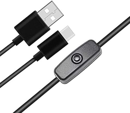 Raspberry Pi 4 Type C 5V 3A On-Off Anahtarlı Güç Kablosu - 1 Metre