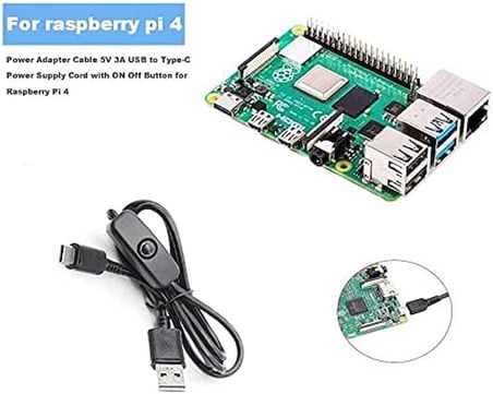 Raspberry Pi 4 Type C 5V 3A On-Off Anahtarlı Güç Kablosu - 1 Metre