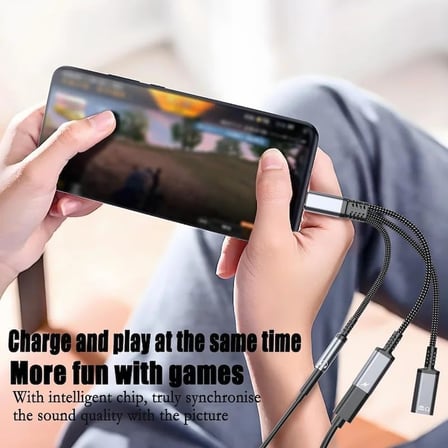STORE Type-C 3 in 1 ses adaptör kablosu 60W hızlı şarj tipi C erkek çift tip C 3.5MM kadın dönüştürücü kablosu kulaklık jakı Dongle kablosu