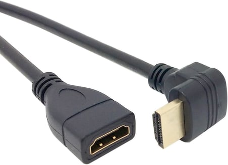 HDMI Dişi Erkek Uzatma Aparatı 90 Derece Dirsek Kablosu 50 cm 4666