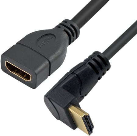 HDMI Dişi Erkek Uzatma Aparatı 90 Derece Dirsek Kablosu 50 cm 4666