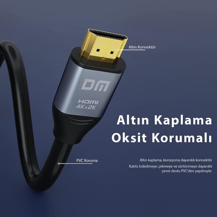 HI010 4K 60Hz HDMI 2.0 Görüntü ve Ses Aktarım Kablosu 10 Metre