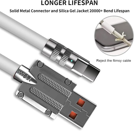 Hızlı Şarj Usb to Type-C Tombul Kablo Kopmalara Dayanıklı Şarj Kablosu 1 Metre (TCB8933)