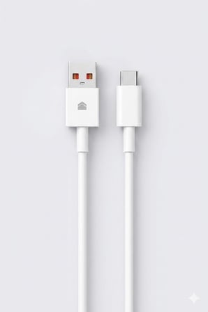 120W/67W USB-A to USB-C Hızlı Şarj ve Data Kablosu 1m Beyaz