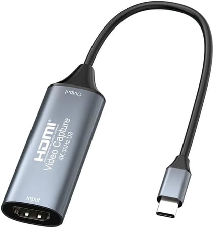 4K USB C 3.0 Type-C Video Capture Görüntü Yakalama Adaptörü Usb 4K 30Hz Akış Öğretim Video Konferans veya Canlı Yayın için Oyun Yakalama Kartı (HDMI aktarma için Kullanılmaz)