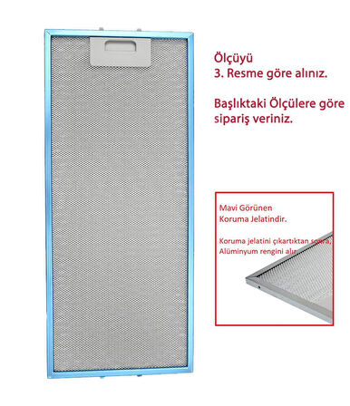 Ankastre Aspiratör Alüminyum Yağ Filtresi 205 mm x 485 mm Uyumlu