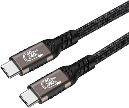 QG01 Type-C to Type-C USB4 PD Data Kablosu 240W 40Gbps 8K@60Hz 1 Metre Siyah