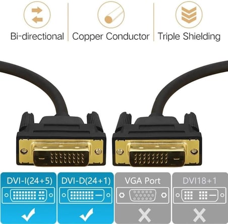Dvi To Dvi Monitör Ekran Kablosu 3 Metre Ara Bağlantı Dvi-D 24+1 Örgü Kablo 4632