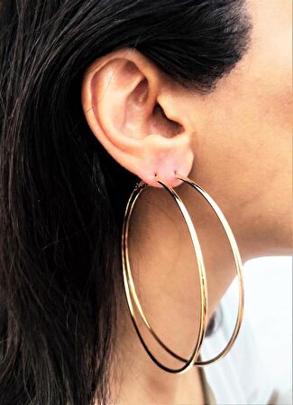 GOLD KAPLAMA 75 MM TAM KAPAMA HALKA KÜPE-0HK105
