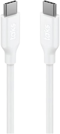 taks USB-C - USB-C 120cm 60W PD/QC Hızlı Şarj/Data Kablosu Beyaz