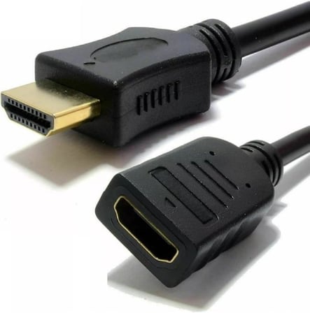 HDMI Uzatma Kablosu 2 Metre Erkek Dişi Kablo Full HD 1080P 4K Destek Altın Uçlu Yüksek Hızlı HDMI Uzatıcı TV Monitör Projeksiyon Oyun Konsolu Uyumlu | ZR150 (Siyah 2 Metre)
