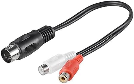 5 Pin Din to 2 Rca Dişi Kablo 1.5 Metre Yüksek Kalite