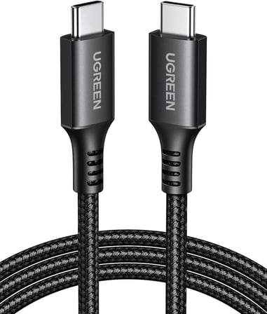 USB C Şarj Kablosu 60W Siyah Naylon USB C - USB C Kablosu PD 3.0 PPS iPhone 15 Pro Max Galaxy S23 S22 S21 A54 A34 A14 iPad Pro 12.9 iPad Air 5/Mini 6, Pixel 7 Pro vb. ile uyumludur. (2M)