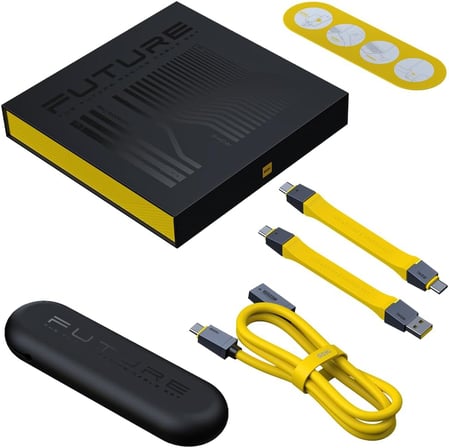 The Future 4-in-1 USB-C to USB-C Modüler Uzayabilen 1m 40Gbps 8K Destekli 240W PD 3.1 USB4 Süper Hızlı Şarj/Data Kablo Seti