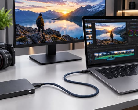 Thunderbolt Type-C to Type-C Kablo 80 cm, Örgülü USB-C Veri ve Şarj Kablosu, Dizüstü Bilgisayar Tablet Telefon Monitör Dock İstasyonu ile Uyumlu Dayanıklı Kablo | ZR949