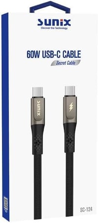 60W Usb-C Örgülü Secret Data ve Şarj Kablosu SC-124