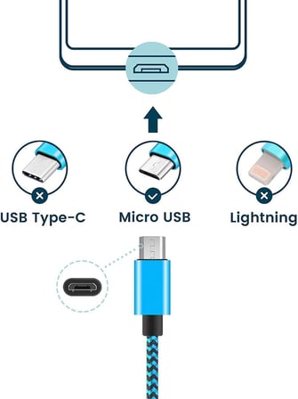 Micro-USB Hızlı Şarj Kablosu, 1 Metre, 2.1A, Kopmaz Naylon Örgülü Veri Kablosu, Samsung, Xiaomi ve Micro-USB Girişli Tüm Cihazlar ile Uyumlu, 1 Yıl Garantili