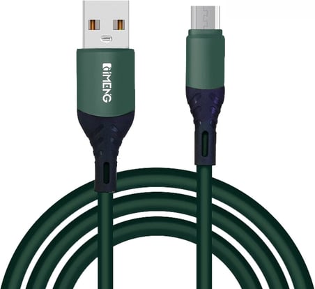 6A 100W USB A to Micro Data ve Hızlı Şarj Kablosu 1 Metre Yeşil