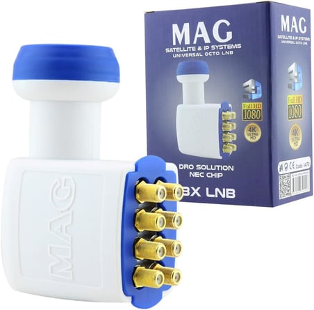 PARCBENY 1472 MAG SEKİZLİ LNB OCTO ALTIN UÇLU NEC CHIP 0.3DB (8'li Altın Uç 1472)