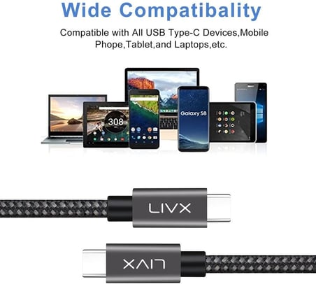 Solid 100W 5A Type C to Type C iPhone 15 Pro Max Plus Hızlı Şarj ve Data Kablosu Halat Örgülü Space Gray (1 Metre)