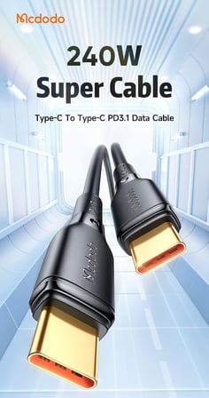CA-3310 USB-C Kablo 240 W, 1,2 m, Siyah