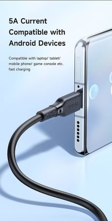 CA-3310 USB-C Kablo 240 W, 1,2 m, Siyah