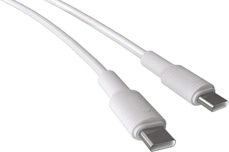 Coral Type C-C Power Delivery Hızlı Şarj Kablosu, Beyaz Kablo, Beyaz/Beyaz Uçlar (120 CM)