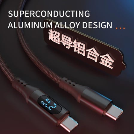 Cr17 i-Phone İle Uyumlu PD27W Hızlı Şarj Kablosu Asla Kopmaz Örgü Kablo LED Ekranlı Type-C'den Lighting Kablo 1 Metre