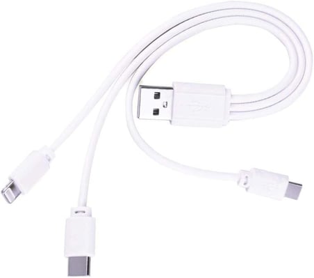 5103 Micro Usb Type C Lightnin Usb Data Şarj Kablosu, Beyaz