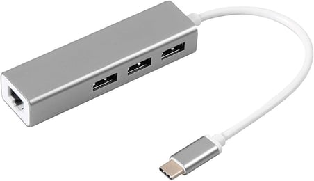 FC05 Type-C To 3 X 3.0 USB + RJ45 LAN Ethernet Çevirici MacBook Uyumlu