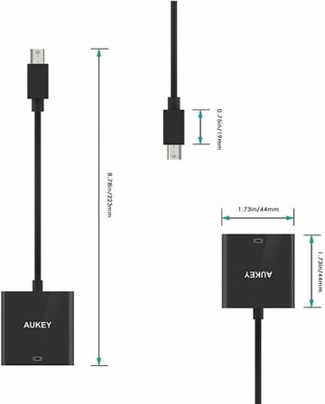 Mini DisplayPort to DisplayPort Adaptör CB-V8, Mini DisplayPort Çıkışlı Cihazlar için DisplayPort Girişli Monitör Bağlantı Adaptörü | AUKEY CB-V8