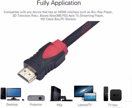 4K HDMI Ara Bağlantı Erkek-Erkek Kablosu LCD Laptop-TV Kablo Ps3 Ps4 Xbox U Uyumlu 1.4b Ethernet Destekli 3D HDMI Görüntü Kablosu (A4240-3M)