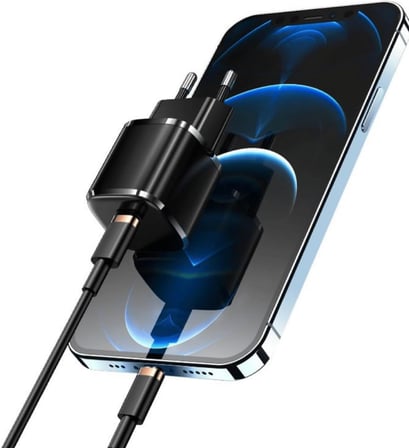 Rapid 20W USB-C Mini PD Hızlı Şarj Cihazı Güç Adaptörü ve 50 cm Hızlı Şarj Ve Data Kablosu L23 - TCT-50