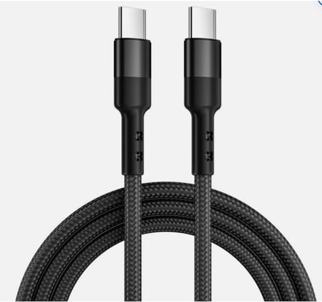 Samsung Galaxy M04/M14/M34/M54 5G ile Uyumlu 120W Örgülü Type-C Hızlı Şarj Kablosu, Siyah AZD237SEMR285