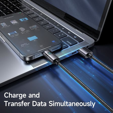 Ca-6490 USB-A - Yatay Led Ekranli Aydinlatma Kablosu Siyah