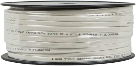 Planate Series 16 AWG Pure Copper Flat Panel Hoparlör Wire, 100 ft
