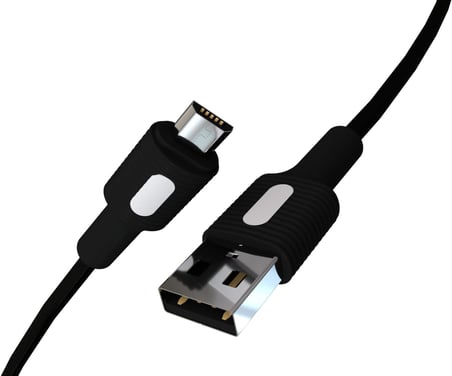 Coral Micro USB Hızlı Şarj Kablosu (Siyah + Beyaz/Siyah Uç) (150 CM)
