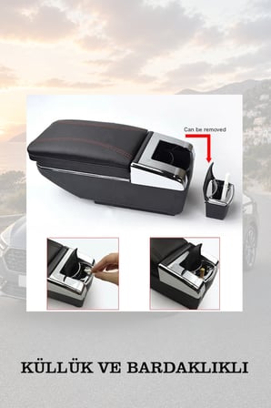 audi a3 2020 uyumlu kol dayama bardaklıklı siyah renk küllüklü lüks tip