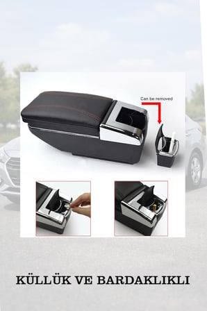 chevrolet aveo 2012 uyumlu küllüklü lüks tip kol dayama bardaklıklı siyah renk