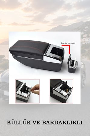 chevrolet kalos 2009 uyumlu kol dayama siyah renk bardaklıklı lüks tip küllüklü