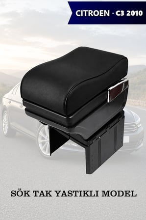 citroen c3 2010 uyumlu bardaklıklı küllüklü kol dayama siyah renk lüks tip