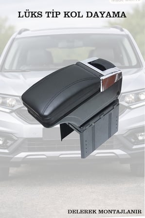 dacia sandero stepway 2013 uyumlu bardaklıklı küllüklü siyah renk kol dayama lüks tip